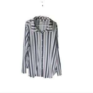 LuLaRoe 3XL White, Tan and Grey Button Up Top‎